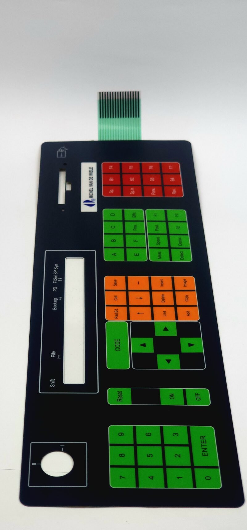 Van de Wiele CRM Tuş Takımı Membranı – Operatör Paneli Klavye Ön Yüzü (Çok Renkli Tuş Grubu)