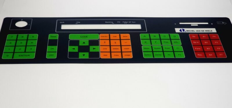 Van de Wiele CRM Tuş Takımı Membranı – Operatör Paneli Klavye Ön Yüzü (Çok Renkli Tuş Grubu)