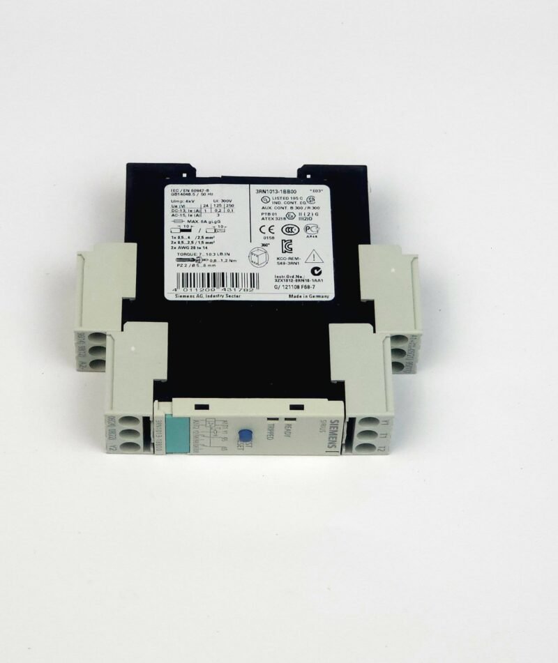 20260827_212008 Siemens SIRIUS 3RN1013-1BB00 Termistörlü Motor Koruma Rölesi (PTC / 24V AC/DC) – Van de Wiele Uyumlu