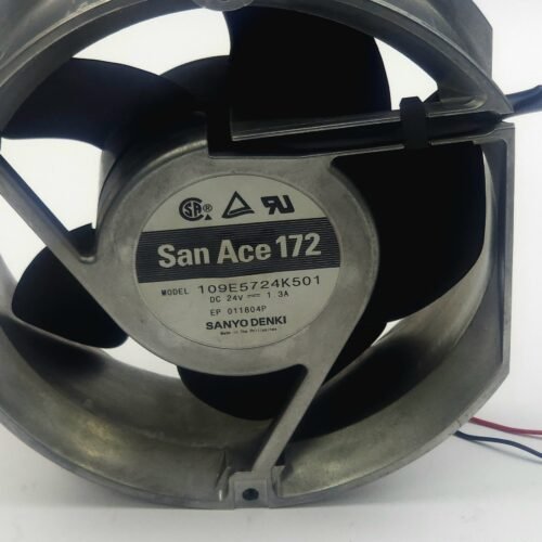 20260829_180311 Sanyo Denki San Ace 172 109E5724K501 24V DC Metal Gövdeli Pano ve Jakar Fanı (Van de Wiele Uyumlu)