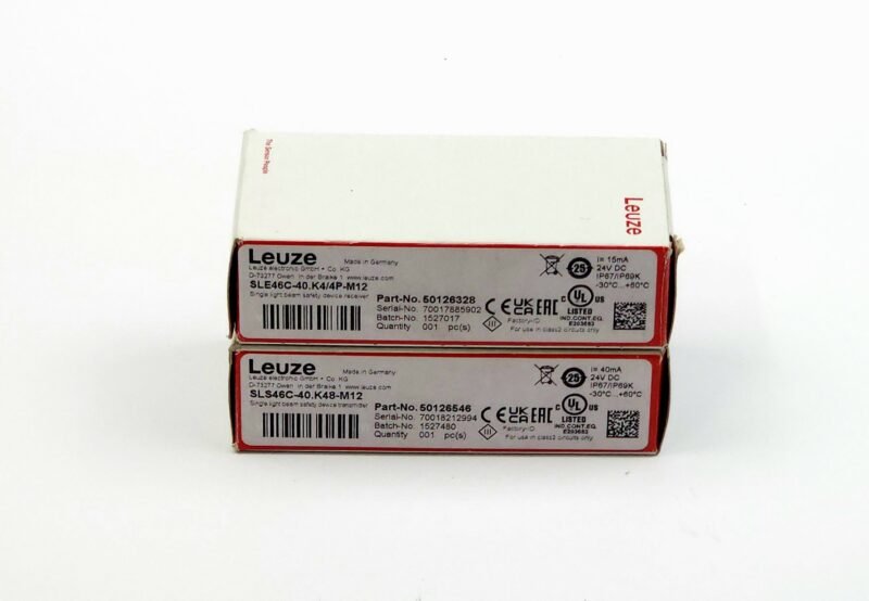 Leuze SLE46C-40.K4/4P-M12 Emniyet Fotoelektrik Sensör Alıcısı – 50126328 (Van de Wiele Uyumlu)