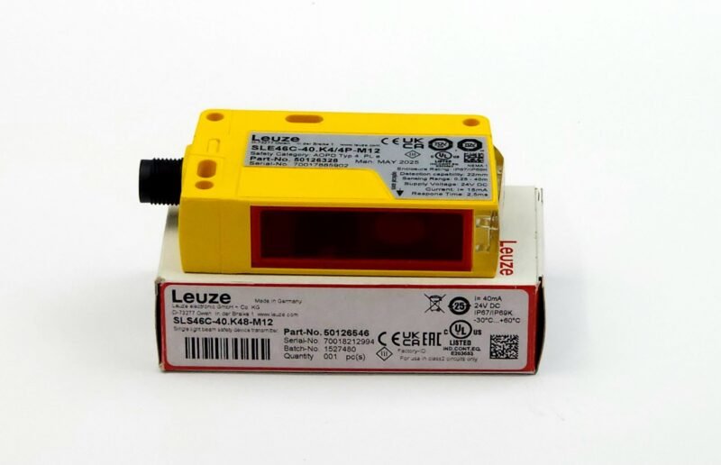 Leuze SLE46C-40.K4/4P-M12 Emniyet Fotoelektrik Sensör Alıcısı – 50126328 (Van de Wiele Uyumlu)