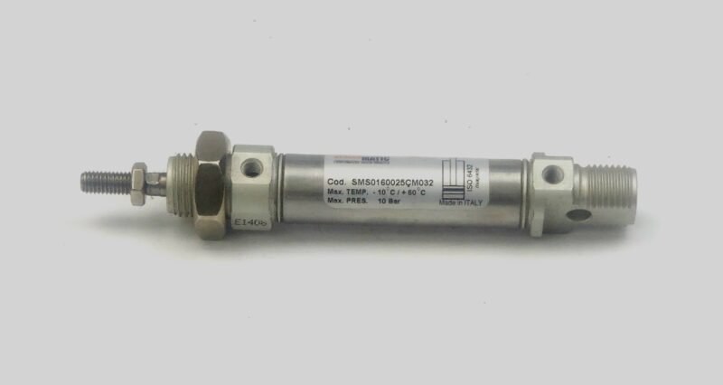 Semakmatic ISO 6432 Pnömatik Kalem Silindir – SMS0160025ÇM032 / 16x25 Mıknatıslı Silindir (Schönherr & Van de Wiele Uyumlu)
