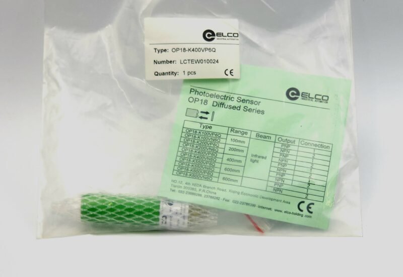 Elco M18 Fotoelektrik Sensör PNP 400mm Cisimden Yansımalı – OP18-K400VP6Q (LCTEWO10024)