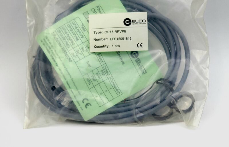 Elco M18 Retro-Reflektörlü Fotoelektrik Sensör PNP 3m Kendinden Kablolu – OP18-RPVP6 (LFS15051513)