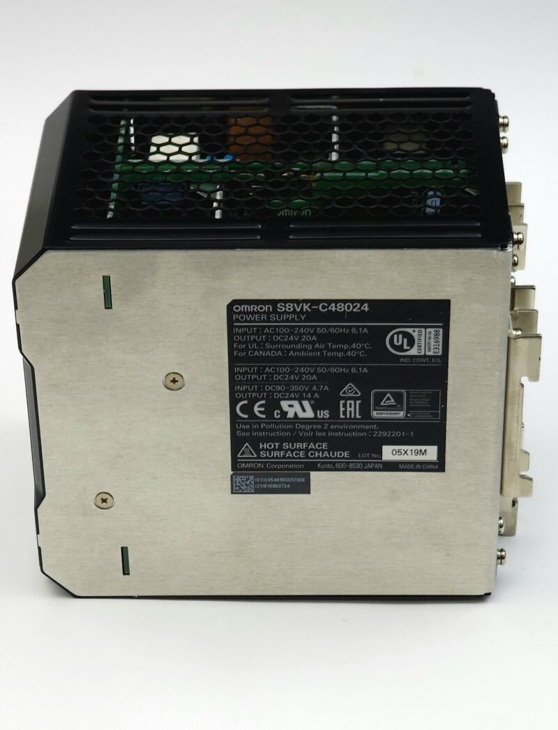 20260909_152925 Omron S8VK-C48024 Endüstriyel Ray Tipi Güç Kaynağı 24V DC 20A (480W)