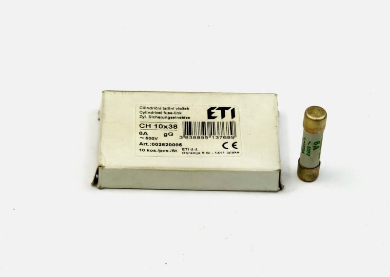 ETI CH 10x38 mm Silindirik Bıçaksız Sigorta 6A 500V gG – CH10x38 6A (002620005)