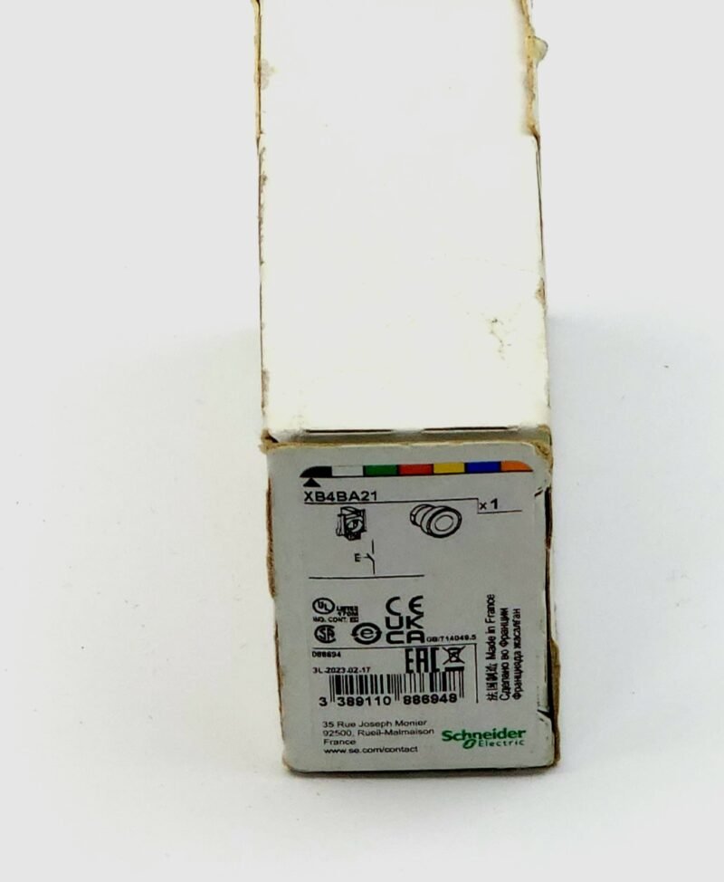 Schneider Electric Harmony XB4 22mm Metal Yaylı Kumanda Butonu (1 NO Açık Kontak - Renk Seçenekli)