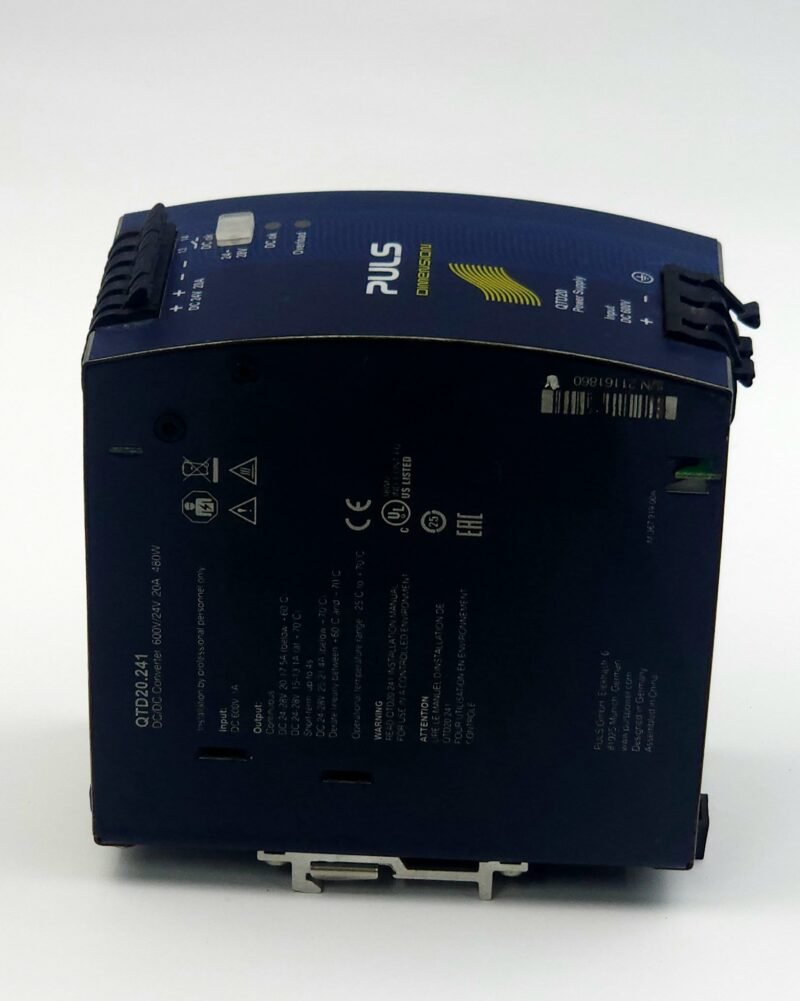 20260923_182658 Ürün Başlığı: PULS DIMENSION QTD20.241 DC/DC Dönüştürücü / Güç Kaynağı (600VDC / 24VDC 20A 480W)