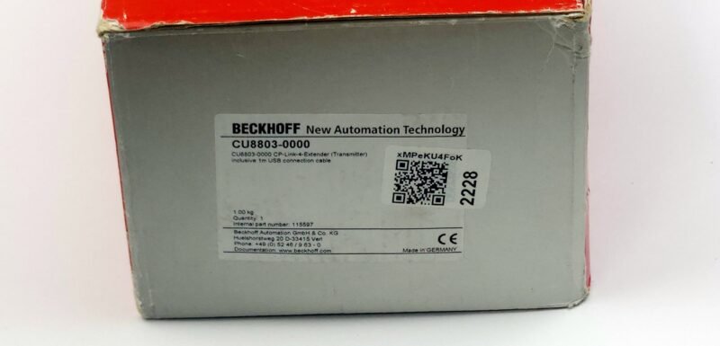 20260923_182929 Van de Wiele RCE+ Beckhoff CU8803-0000 CP-Link 4 Transmitter / Sinyal Genişletici Modül (C9900-K554 Kablolu)
